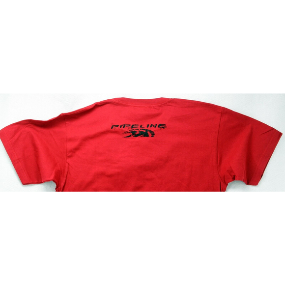 PIPELINE Red Surf Wave Shirt Retro Graphics North Shore Surfing Tee T Cotton - Picture 5 of 7